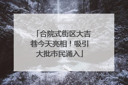 合院式街区大吉巷今天亮相！吸引大批市民涌入