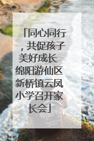 同心同行，共促孩子美好成长 绵阳游仙区新桥镇云凤小学召开家长会