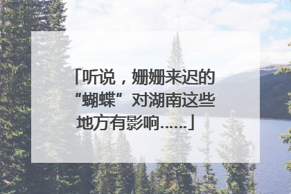 听说，姗姗来迟的“蝴蝶”对湖南这些地方有影响……