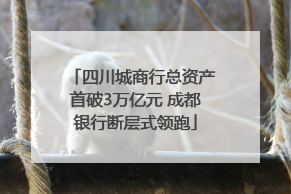 四川城商行总资产首破3万亿元 成都银行断层式领跑