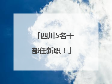 四川5名干部任新职！