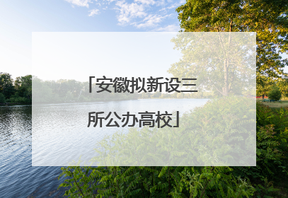 安徽拟新设三所公办高校