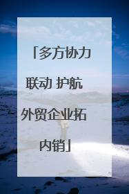 多方协力联动 护航外贸企业拓内销