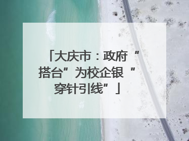 大庆市：政府“搭台”为校企银“穿针引线”