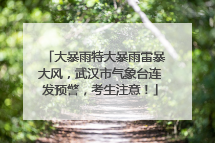 大暴雨特大暴雨雷暴大风，武汉市气象台连发预警，考生注意！
