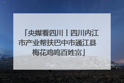 央媒看四川丨四川内江市产业帮扶巴中市通江县 梅花鸡鸣百姓富