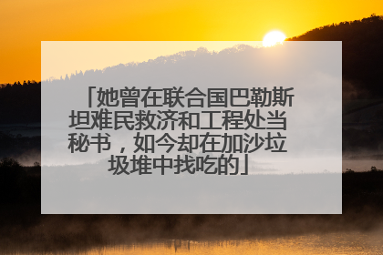 她曾在联合国巴勒斯坦难民救济和工程处当秘书，如今却在加沙垃圾堆中找吃的