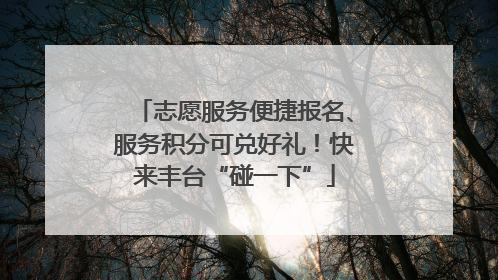 志愿服务便捷报名、服务积分可兑好礼！快来丰台“碰一下”