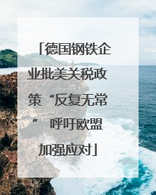 德国钢铁企业批美关税政策“反复无常” 呼吁欧盟加强应对