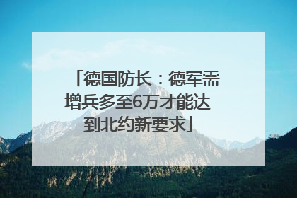 德国防长：德军需增兵多至6万才能达到北约新要求