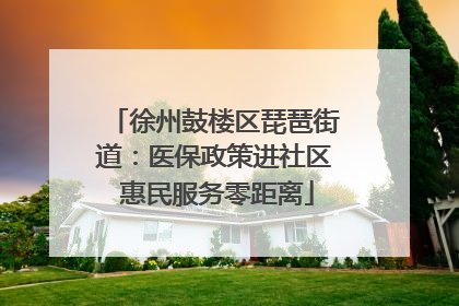 徐州鼓楼区琵琶街道：医保政策进社区 惠民服务零距离