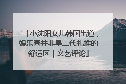 小沈阳女儿韩国出道，娱乐圈并非星二代扎堆的舒适区｜文艺评论