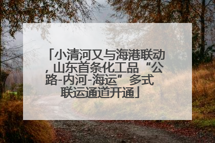 小清河又与海港联动，山东首条化工品“公路-内河-海运”多式联运通道开通