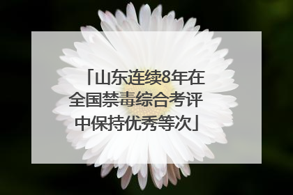 山东连续8年在全国禁毒综合考评中保持优秀等次