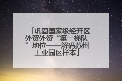 巩固国家级经开区外贸外资“第一梯队”地位——解码苏州工业园区样本