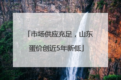 市场供应充足，山东蛋价创近5年新低