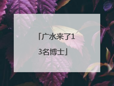 广水来了13名博士