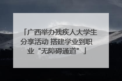 广西举办残疾人大学生分享活动 搭建学业到职业“无障碍通道”