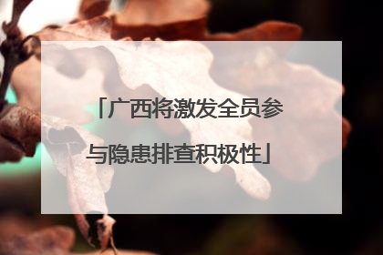 广西将激发全员参与隐患排查积极性
