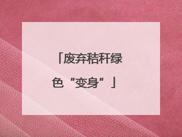 废弃秸秆绿色“变身”