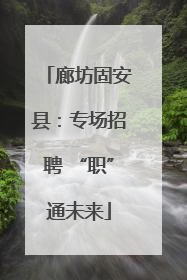 廊坊固安县：专场招聘 “职”通未来