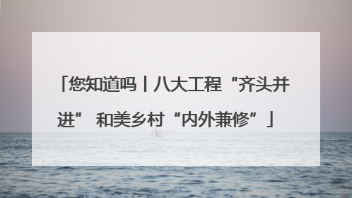 您知道吗丨八大工程“齐头并进” 和美乡村“内外兼修”