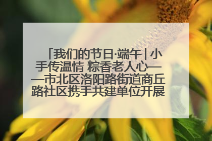 我们的节日·端午│小手传温情 粽香老人心——市北区洛阳路街道商丘路社区携手共建单位开展端午主题活动