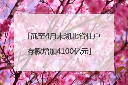 截至4月末湖北省住户存款增加4100亿元