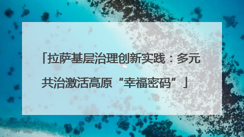 拉萨基层治理创新实践：多元共治激活高原“幸福密码”