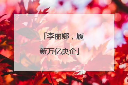 李丽娜，履新万亿央企