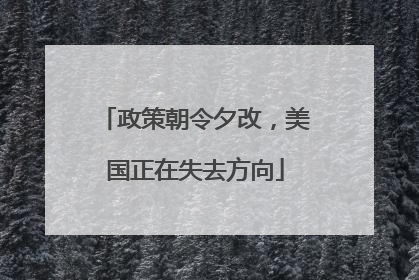 政策朝令夕改，美国正在失去方向