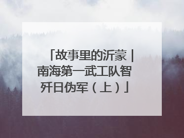 故事里的沂蒙｜南海第一武工队智歼日伪军（上）