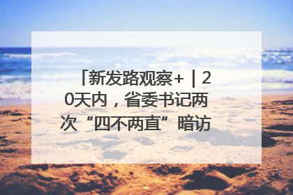 新发路观察+｜20天内，省委书记两次“四不两直”暗访，有何深意？