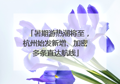 暑期游热潮将至，杭州始发新增、加密多条直达航线