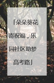 朵朵葵花寄祝福，乐园社区助梦高考路