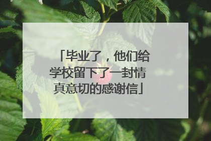 毕业了，他们给学校留下了一封情真意切的感谢信