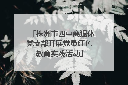 株洲市四中离退休党支部开展党员红色教育实践活动