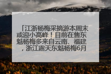 江浙杨梅采摘游本周末或迎小高峰！目前在售东魁杨梅多来自云南、福建，浙江露天东魁杨梅6月中旬大量上市