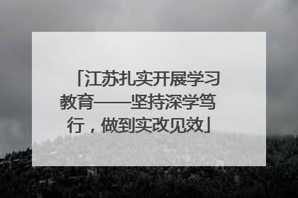 江苏扎实开展学习教育——坚持深学笃行，做到实改见效