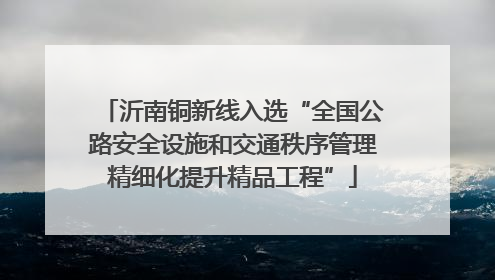 沂南铜新线入选“全国公路安全设施和交通秩序管理精细化提升精品工程”