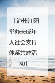 泸州江阳举办未成年人社会支持体系共建活动