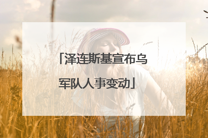 泽连斯基宣布乌军队人事变动