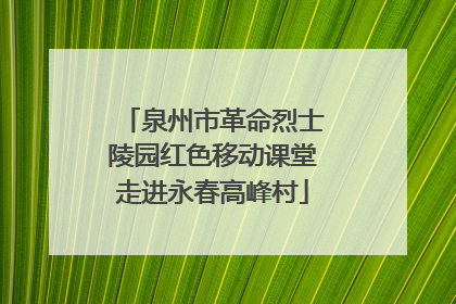 泉州市革命烈士陵园红色移动课堂走进永春高峰村