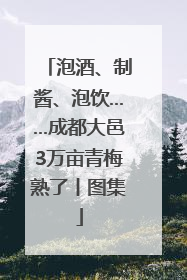 泡酒、制酱、泡饮……成都大邑3万亩青梅熟了丨图集