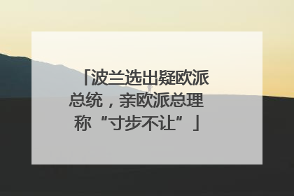 波兰选出疑欧派总统，亲欧派总理称“寸步不让”