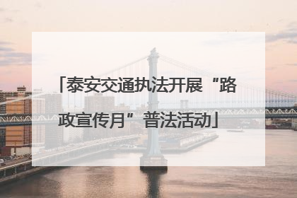 泰安交通执法开展“路政宣传月”普法活动