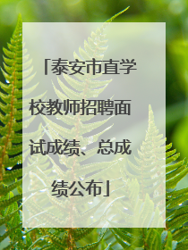 泰安市直学校教师招聘面试成绩、总成绩公布