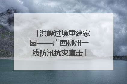洪峰过境重建家园——广西柳州一线防汛抗灾直击