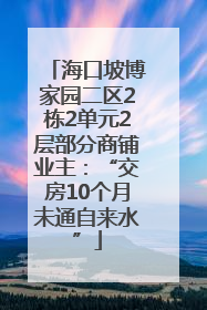 海口坡博家园二区2栋2单元2层部分商铺业主：“交房10个月未通自来水”