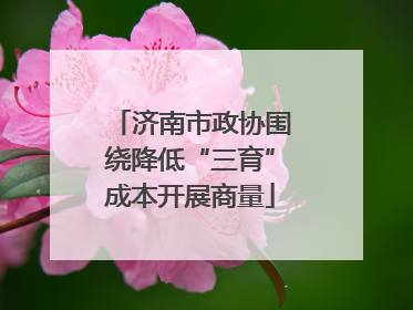 济南市政协围绕降低“三育”成本开展商量